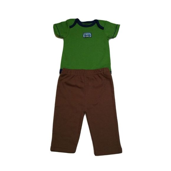 NEW  Bon Bebe boys size 3-6 M months 2 piece 11 L'IL RACER Bodysuit and Pants - Picture 1 of 3